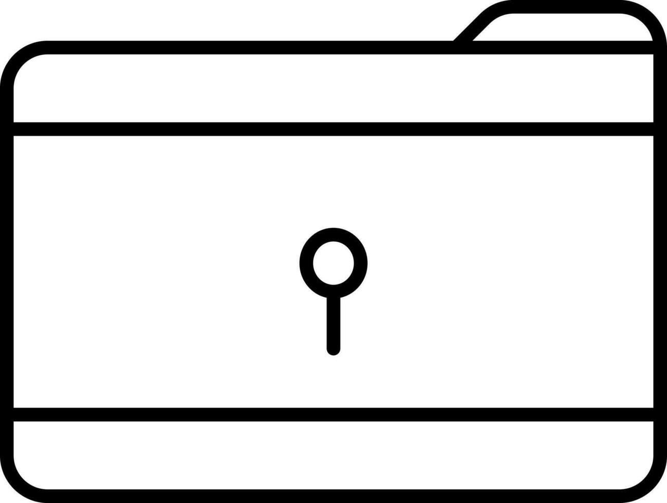 Locked Folder Icon In Black Line Art. vector