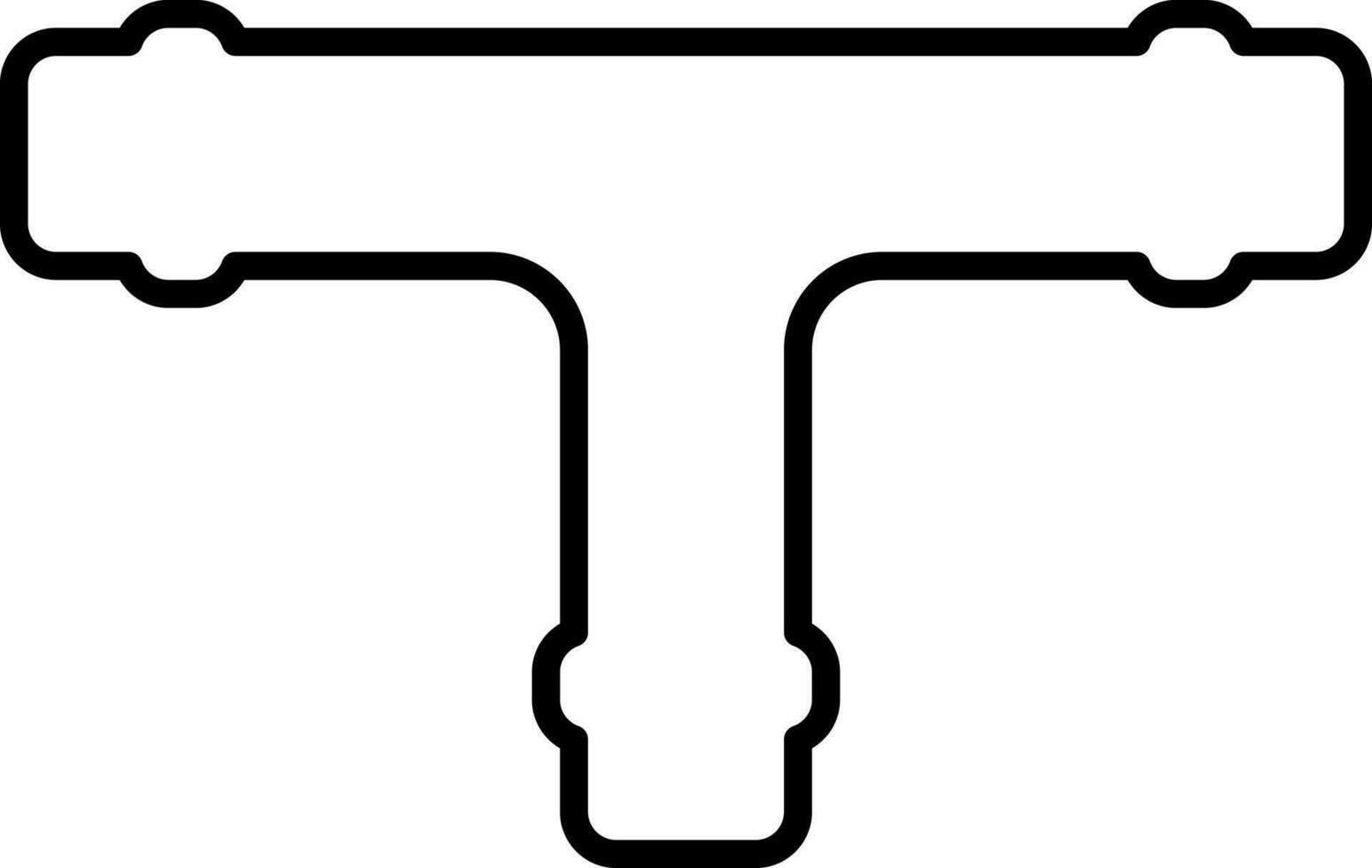 Isolated Pipe Connector Icon In Black Outline. vector