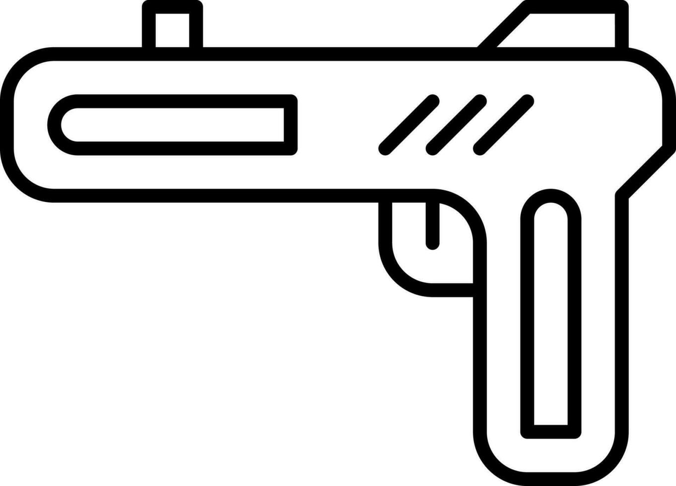 Line Art Illustration Of Pistol Icon. vector