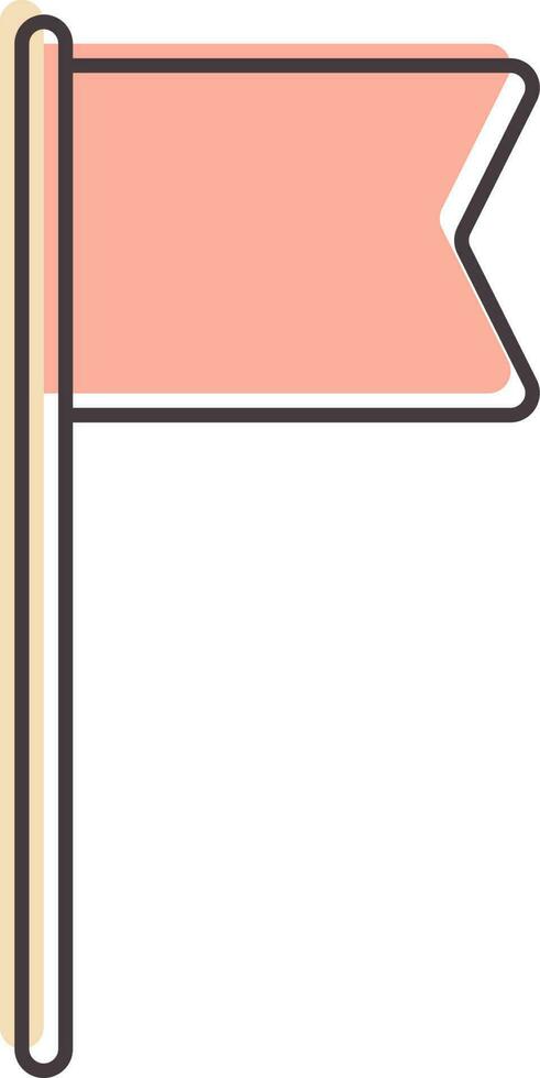 Pink Color Flag Icon In Flat Style. vector