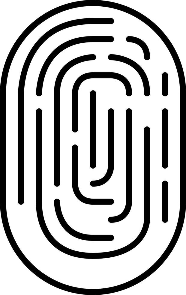 Fingerprint Icon In Black Line Art. vector