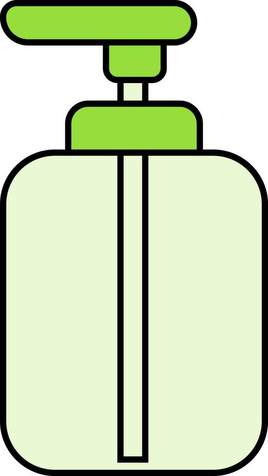 Isolated Pump Bottle In Green Color. vector