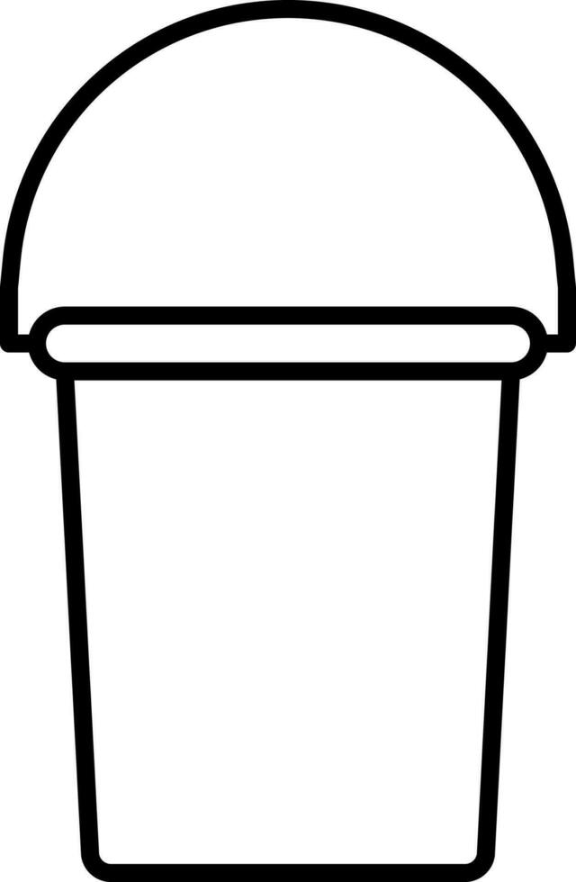 Isolated Bucket Icon In Thin Line Art. vector