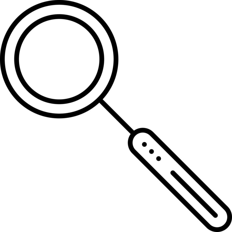 Magnifying Glass Icon In Black Outline. vector