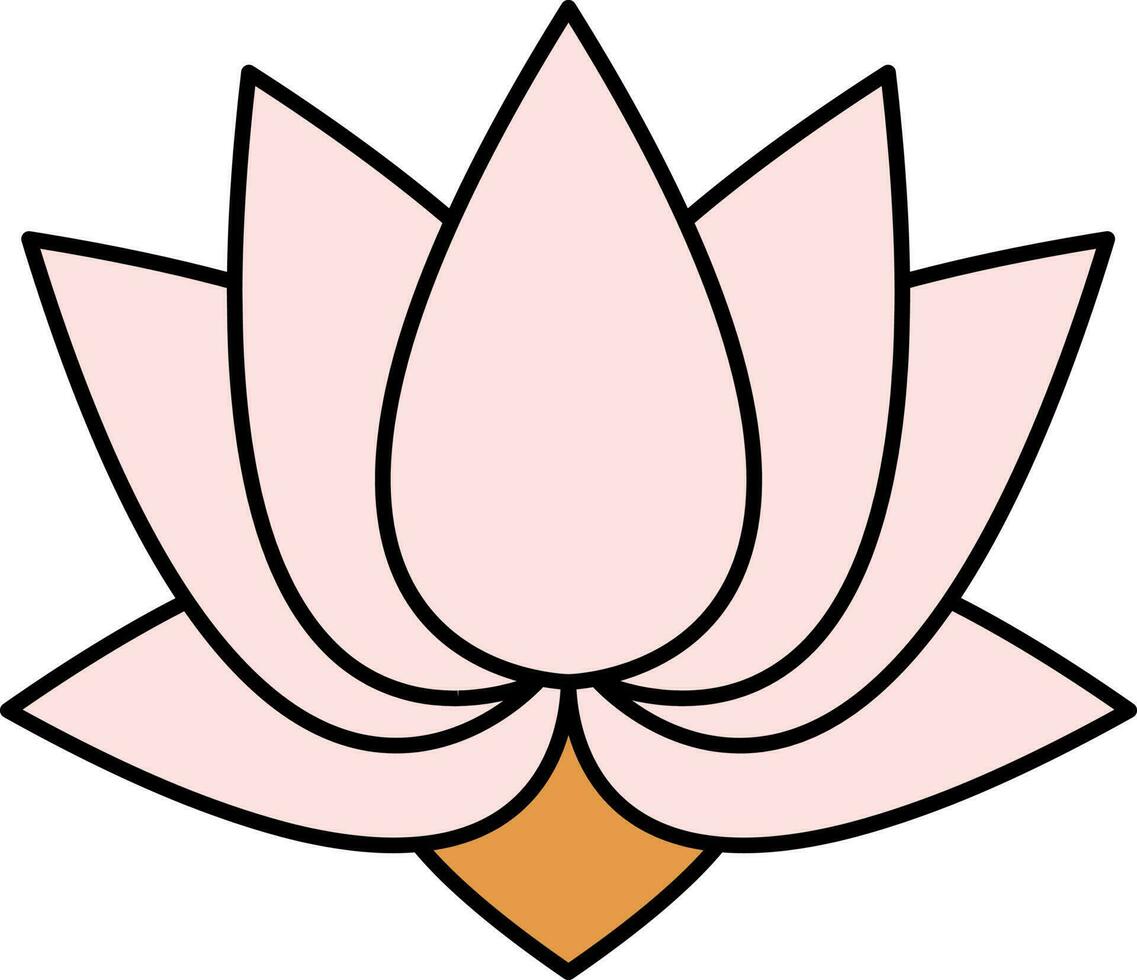 Pink Lotus Flower Icon On White Background. vector