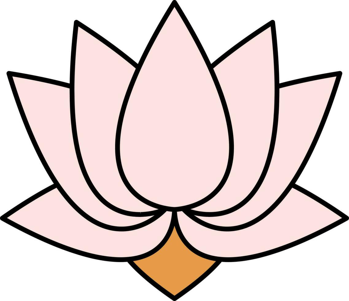 rosado loto flor icono en blanco antecedentes. vector