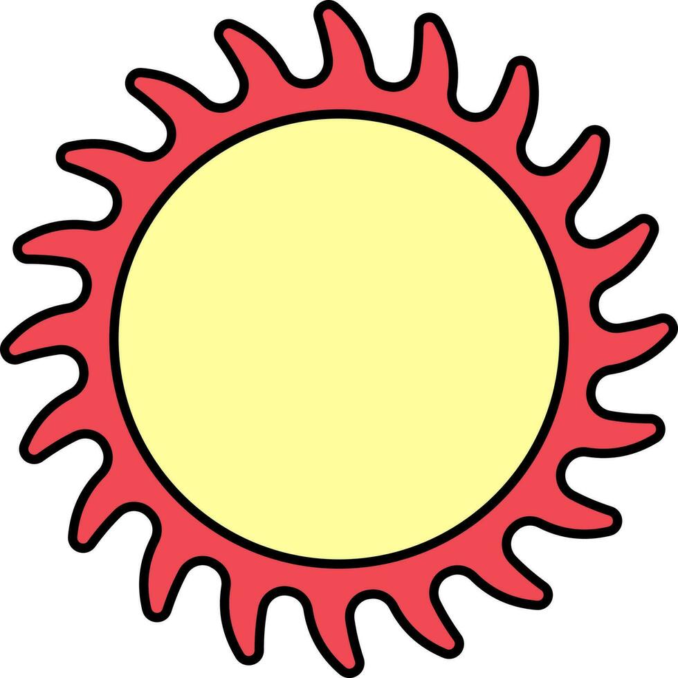 Red And Yellow Sun Icon Or Symbol. vector