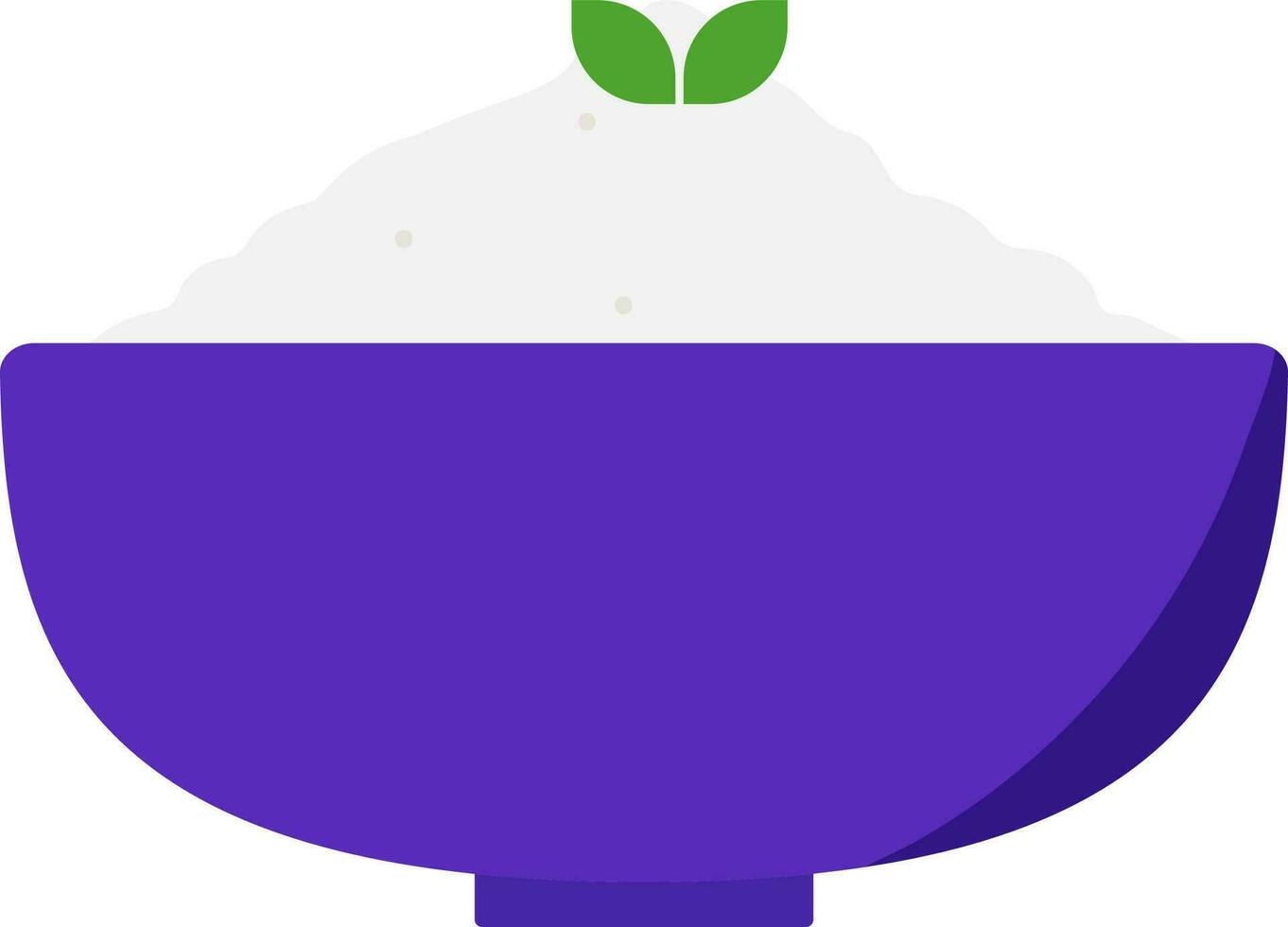 Rice Bowl Colorful Icon In Purple Color. vector