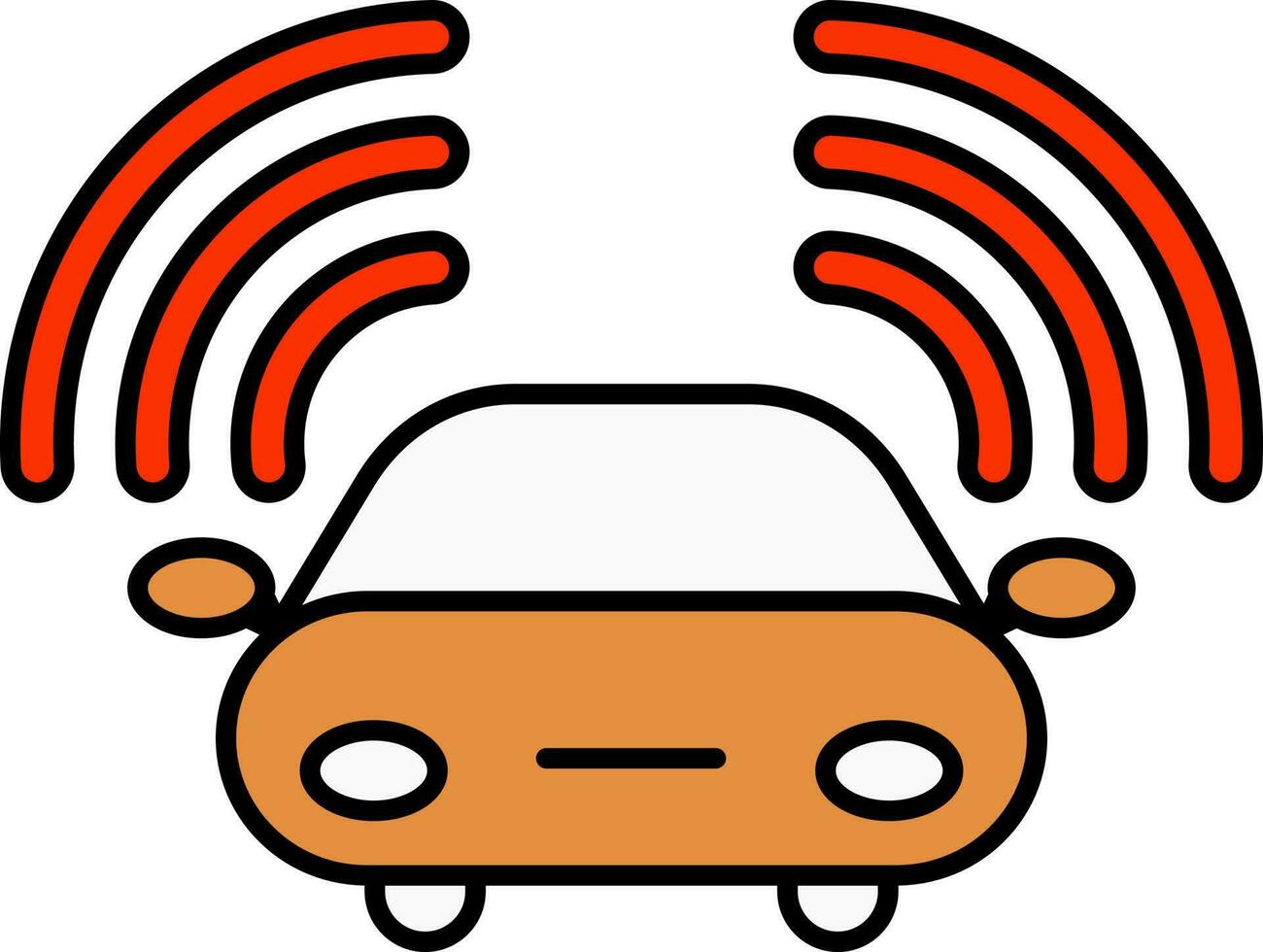Auto Or Taxi Noise Icon In Orange And Red Color. vector