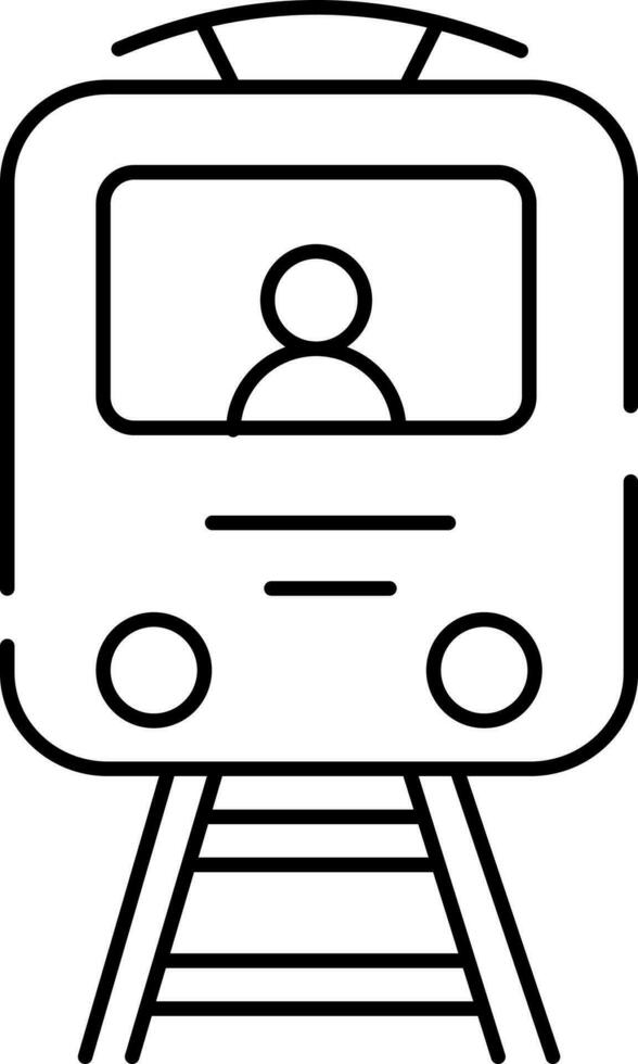 Thin Line Art Of Train Icon Or Symbol. vector