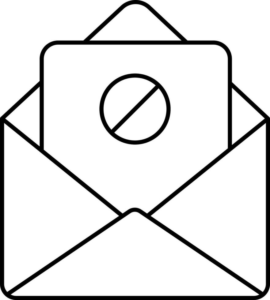 Block Mail Or Message Icon In Linear Style. vector