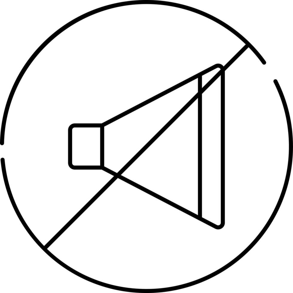 Black Linear Style Stop Horn Icon . vector