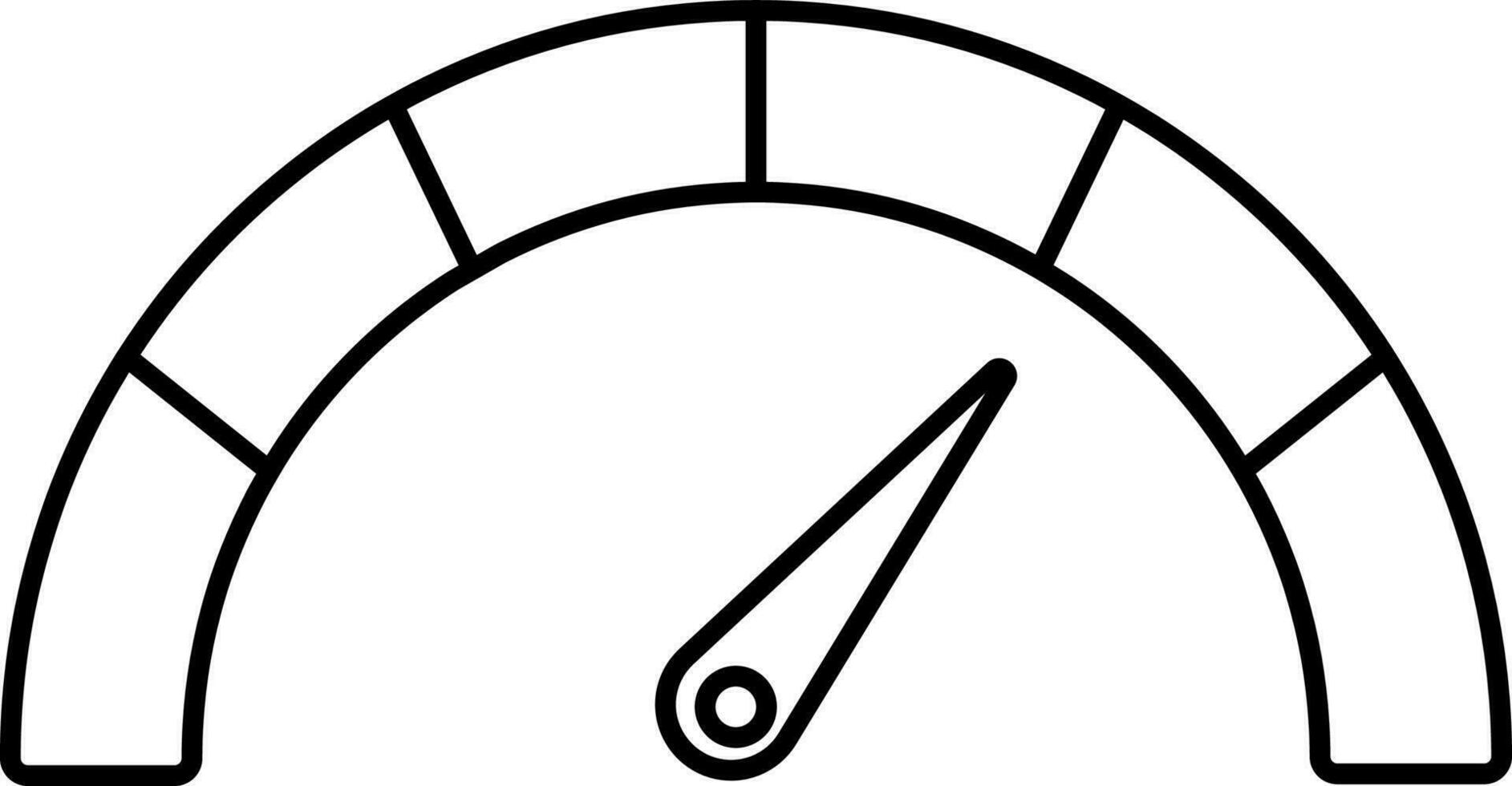 Black Thin Line Art Of Speedometer Icon. vector