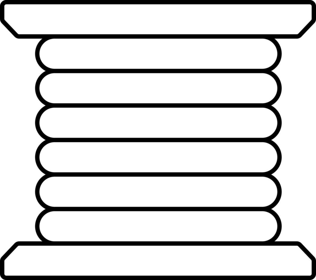 3d Printing Filament Icon In Black Line Art. vector