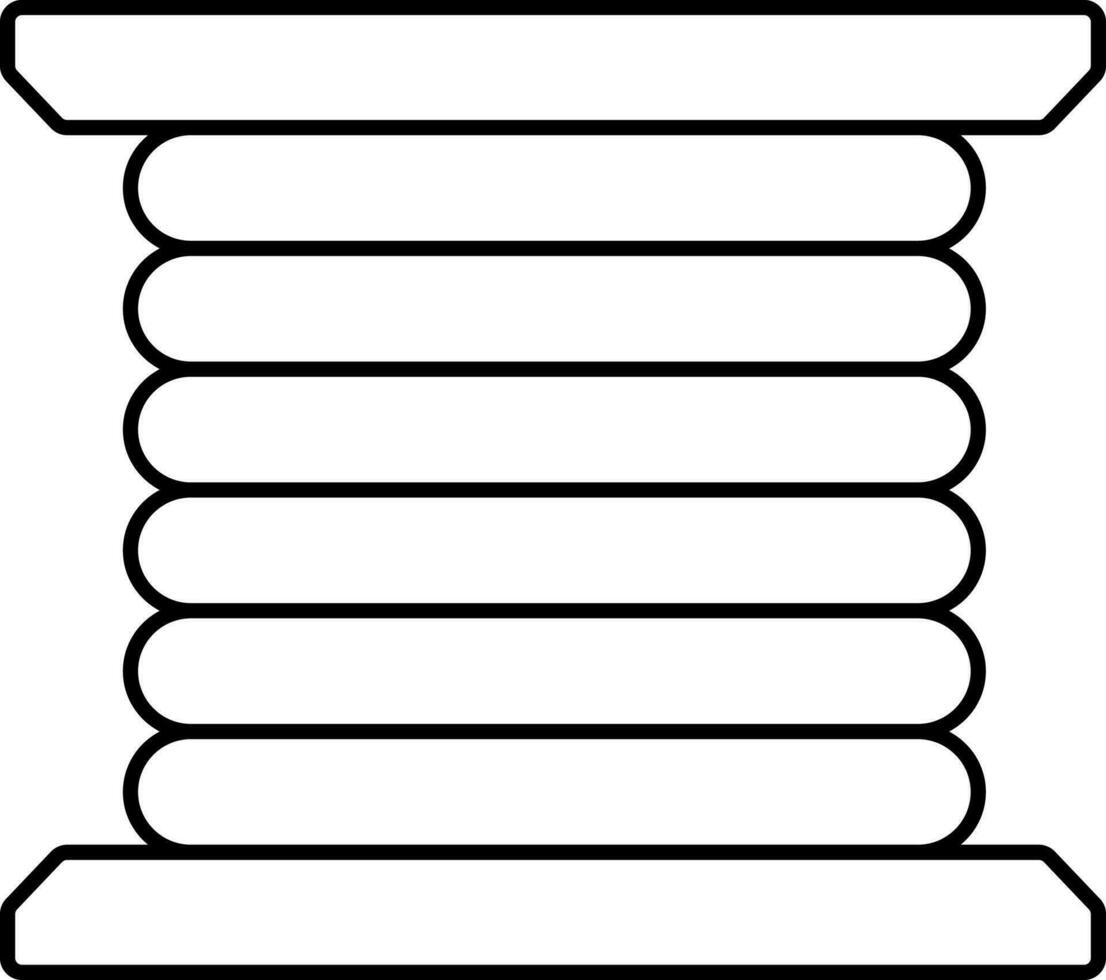 3d Printing Filament Icon In Black Line Art. vector