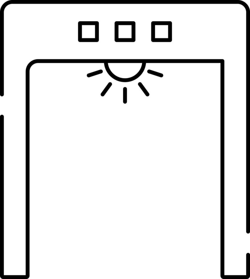 Lineal Style Detector Door Or Gate Icon. vector