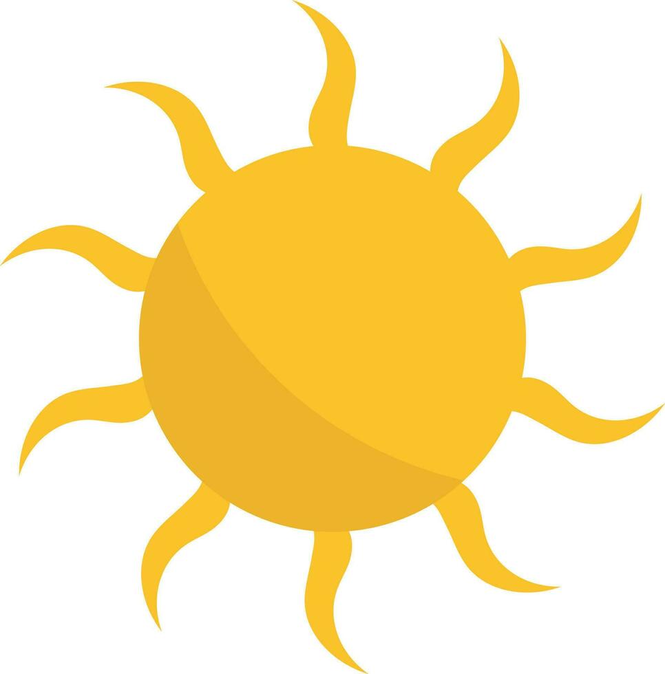 Yellow Sun Icon Or Symbol Icon In Flat Style. vector