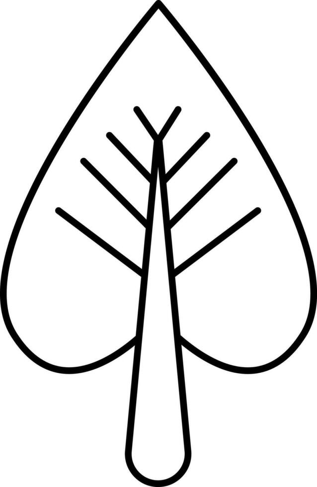 Betel Leaf Icon In Line Art. vector