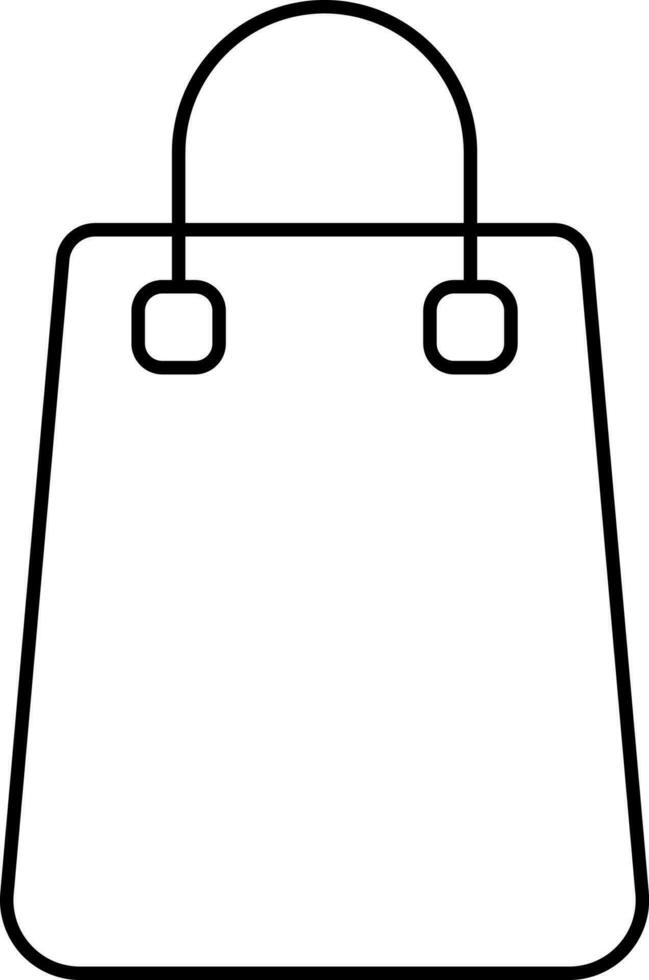 Isolated Carry Bag Icon In Black Line Art. vector