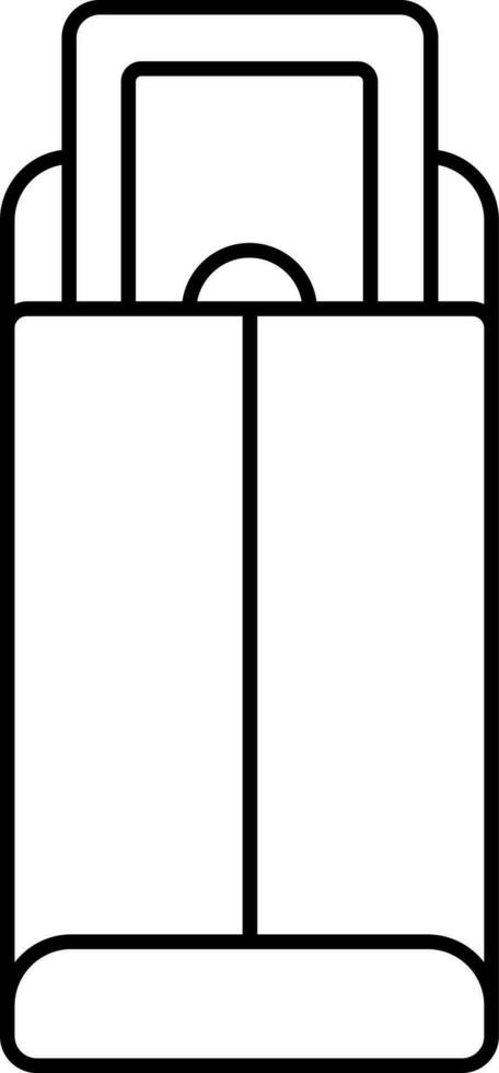 Black Line Art Money Cover Icon Or Symbol. vector