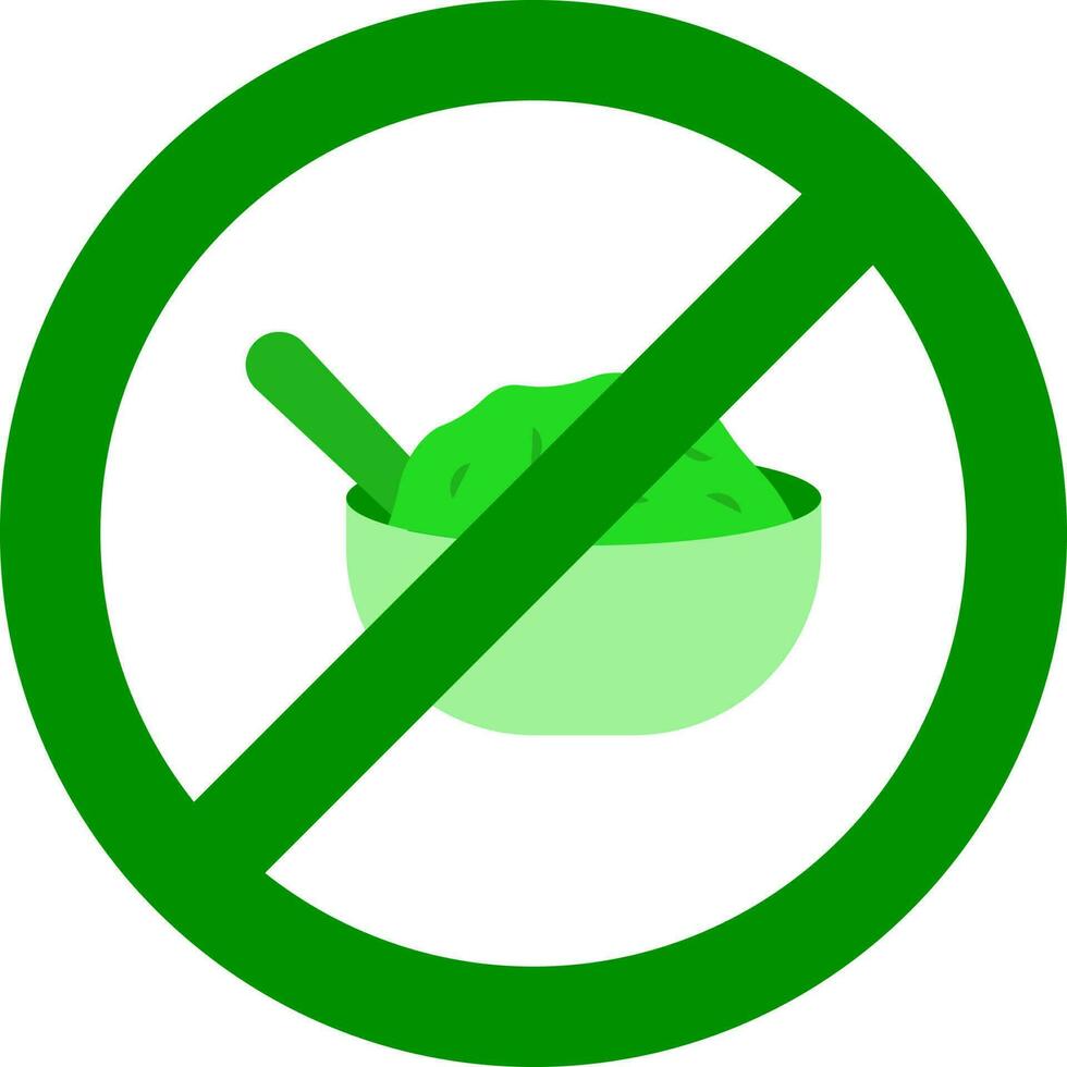 Green Illustration Of No Food Icon Or Symbol. vector