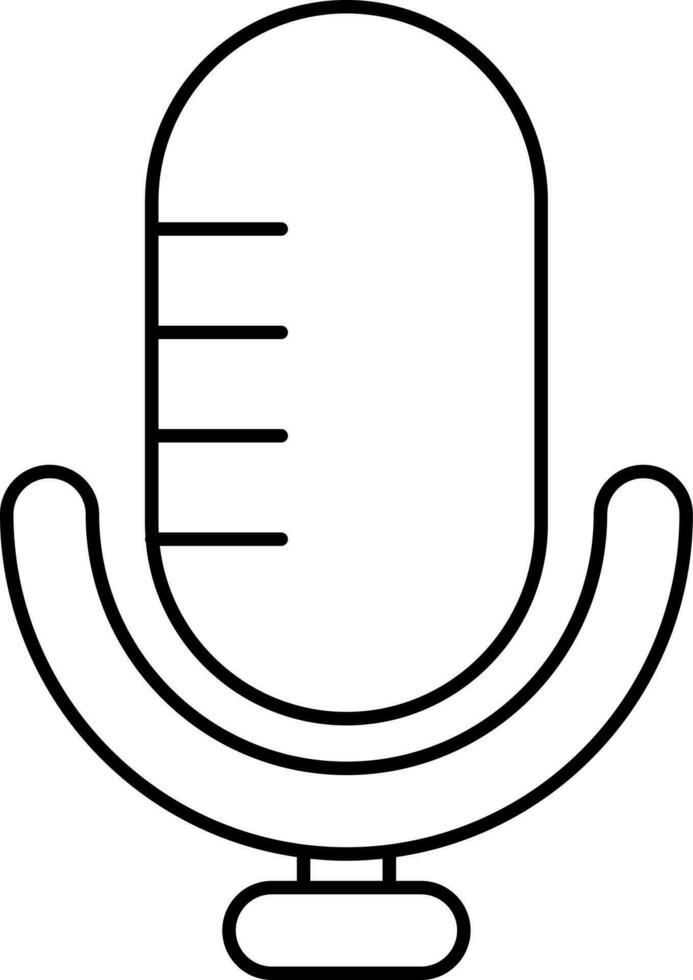 Black Outline Mic Icon Or Symbol. vector
