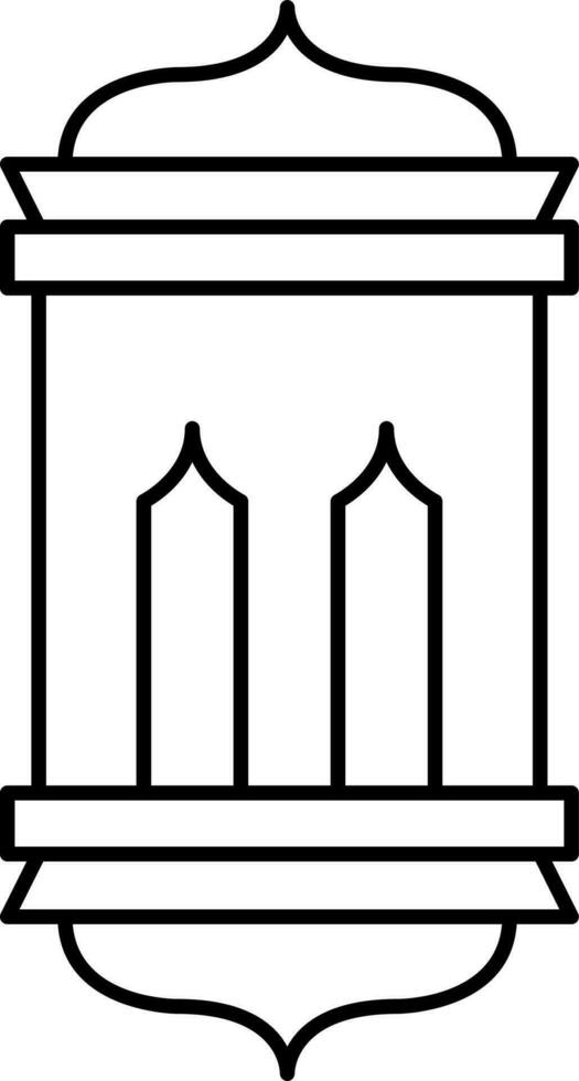 Isolated Arabic Lantern Icon In Line Art. vector