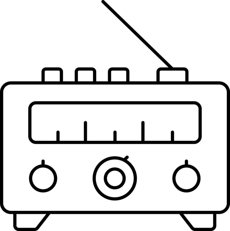 negro línea Arte de radio icono o símbolo. vector