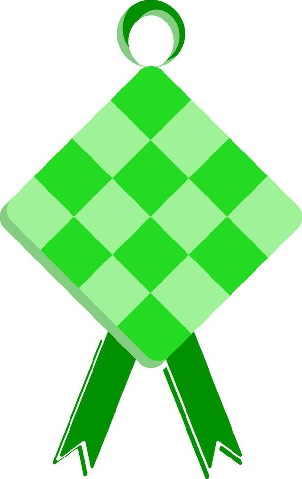 verde ketupat colgar icono en plano estilo. vector