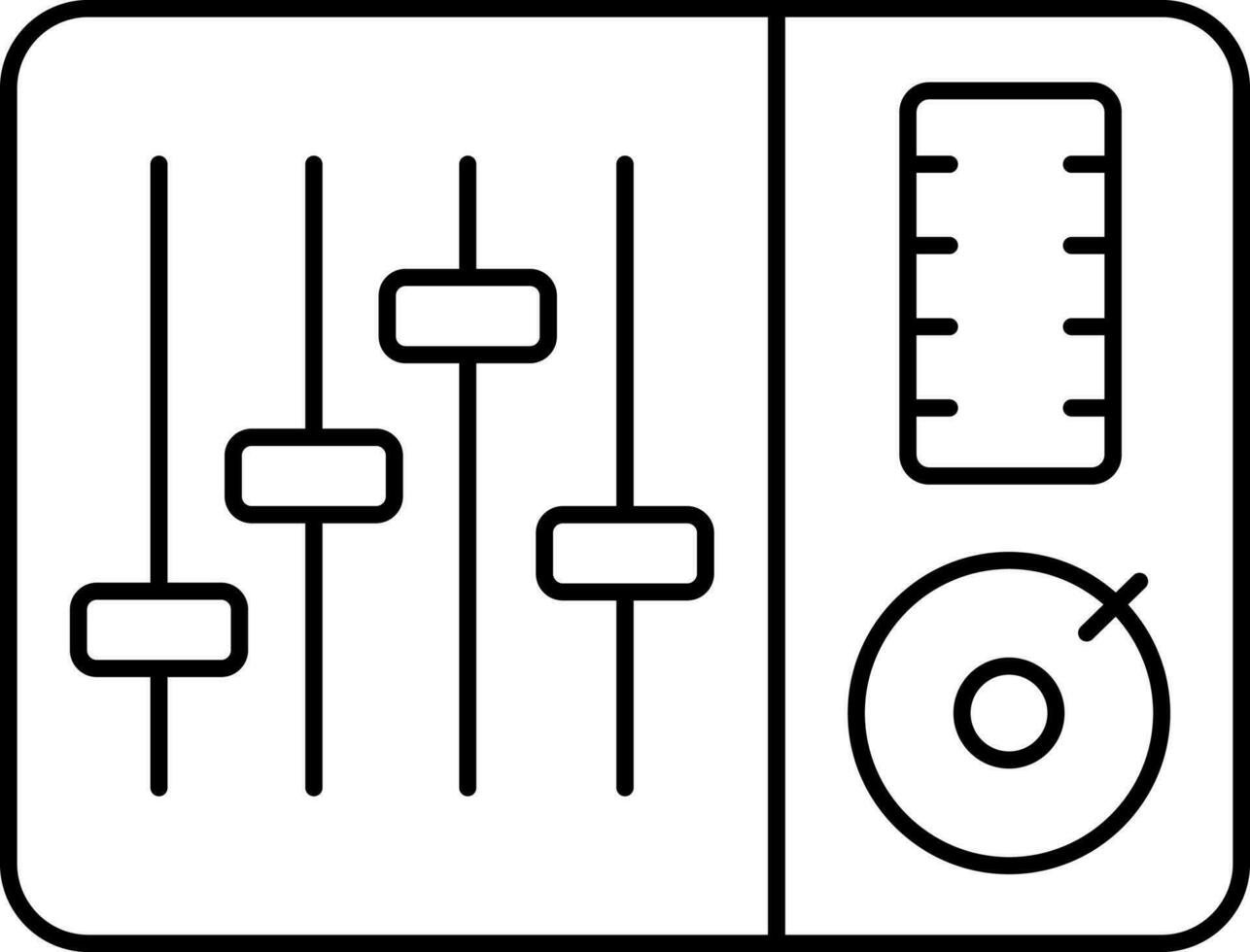 ilustración de igualada panel negro línea Arte icono. vector