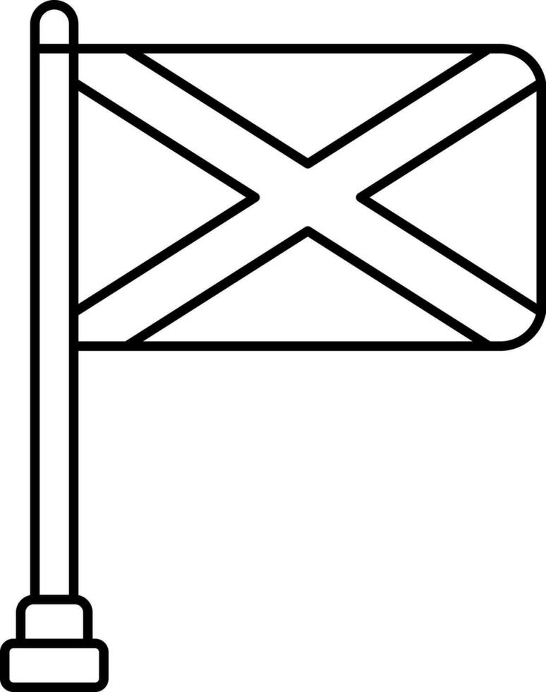 The Flag Of Jamaica Icon In Line Art. vector