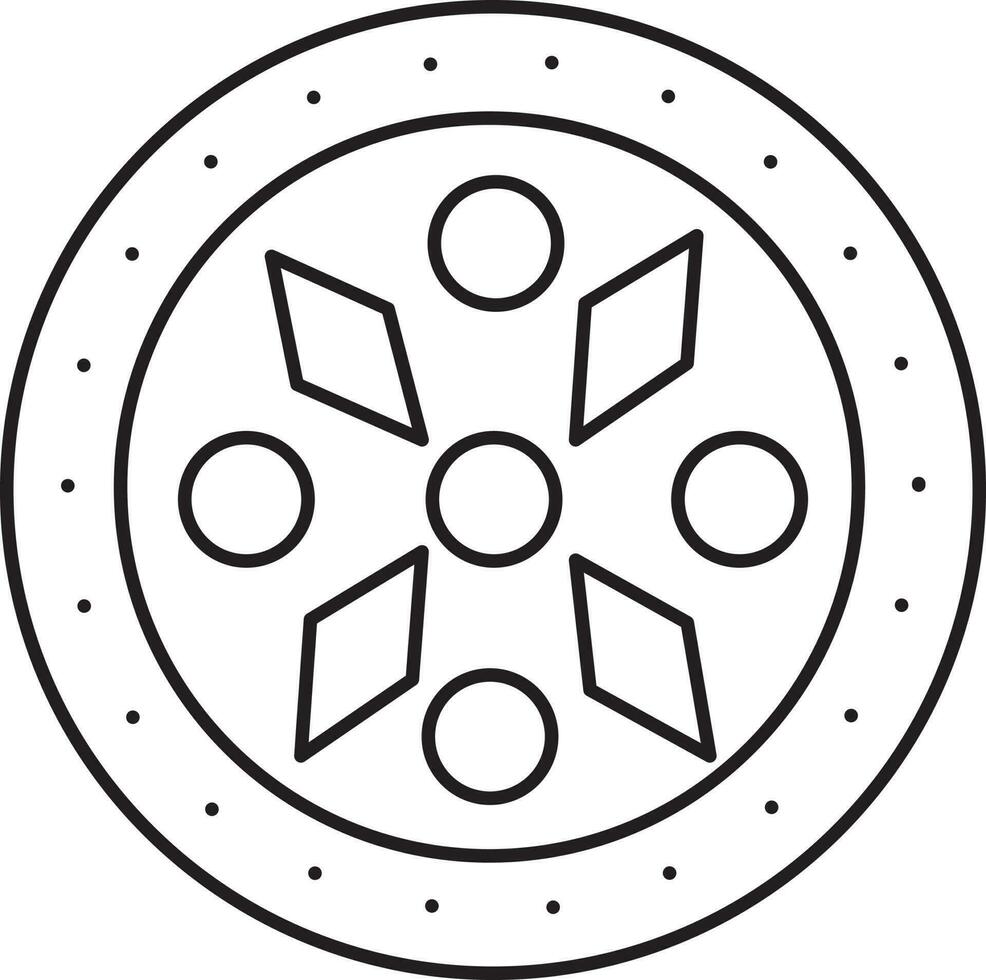 Laddu And Burfi Decorate Sweets Plate Icon In Linear Style. vector