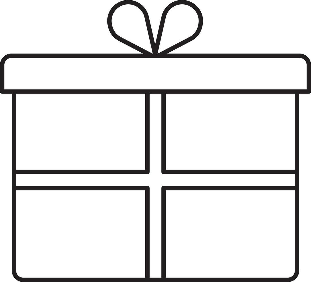 negro contorno ilustración de regalo caja icono. vector