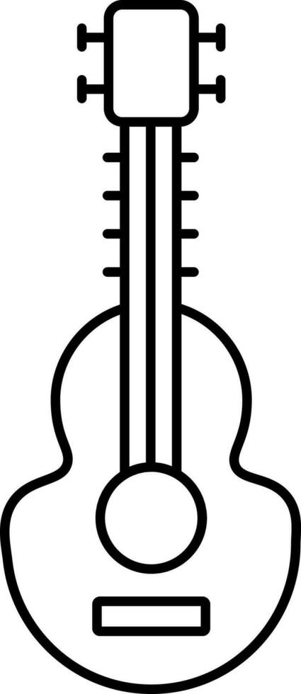 Isolated Guitar Icon In Thin Line Art. vector