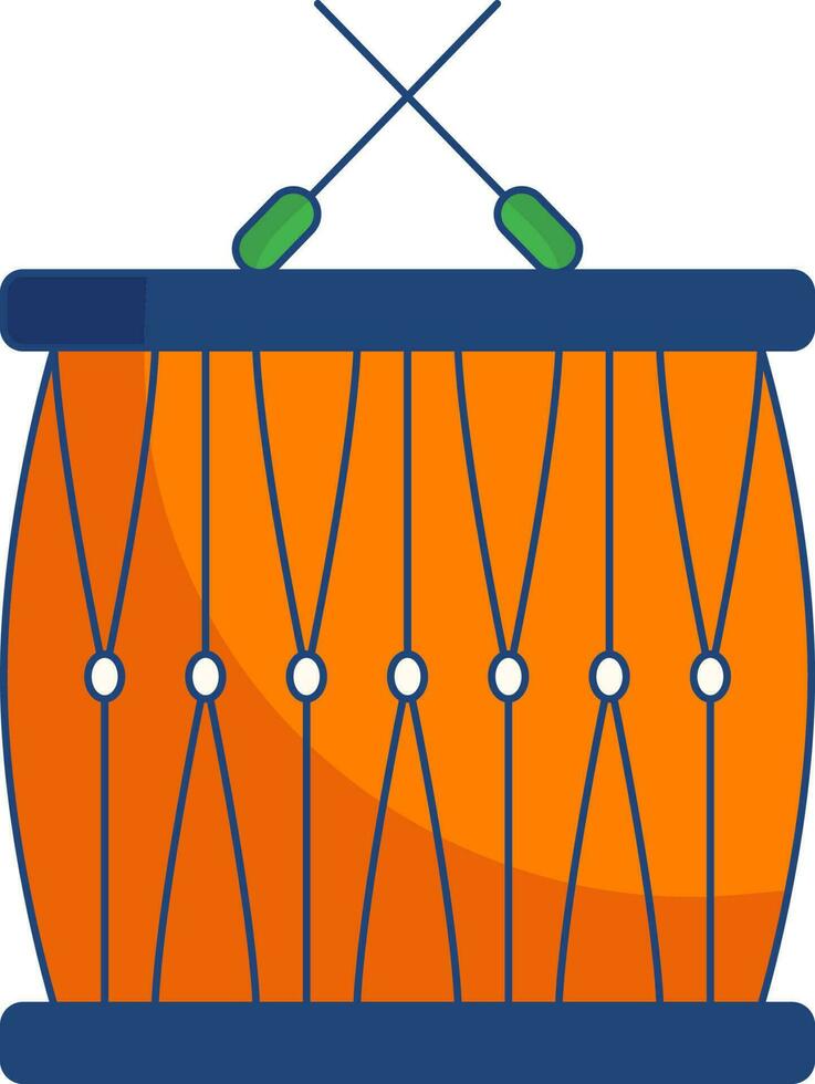 Illustration Of Snare Drum With Sticks Icon. vector