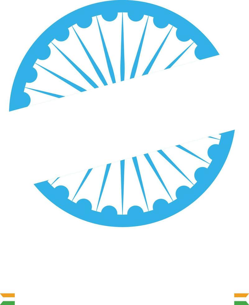 Illustration Of Ashoka Wheel With Space For Text Icon In Flat Style. vector