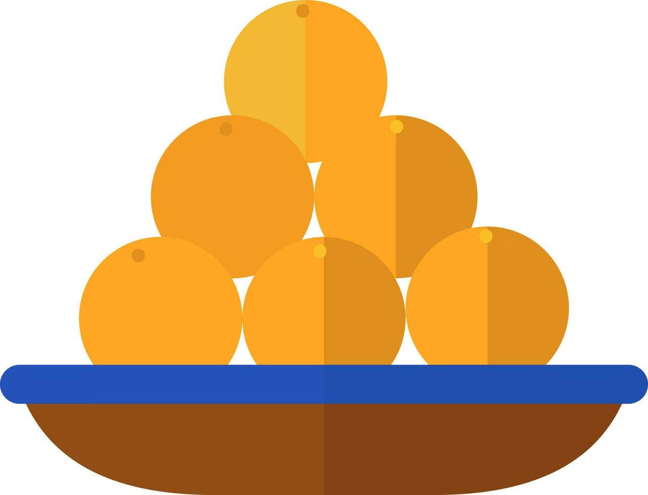 Indian Sweets Of Laddu Bowl Icon In Flat Style. vector