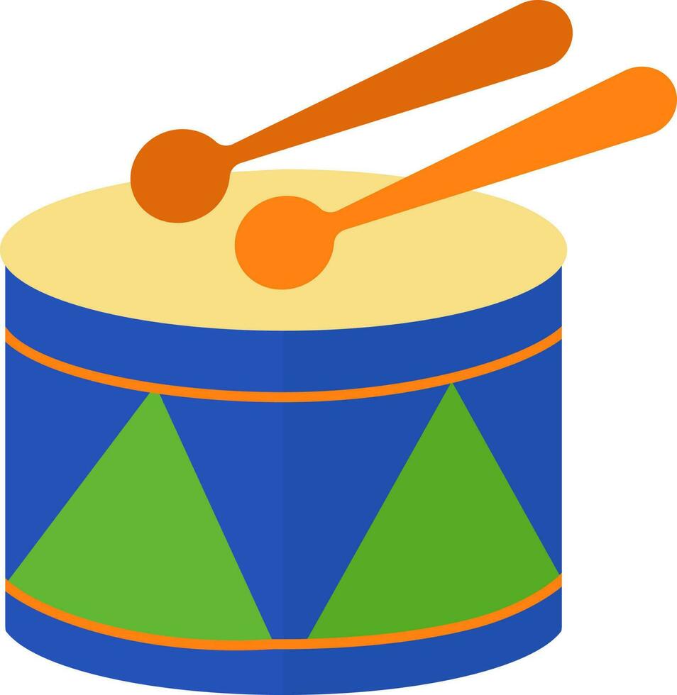 Illustration Of Snare Drum With Sticks Icon. vector