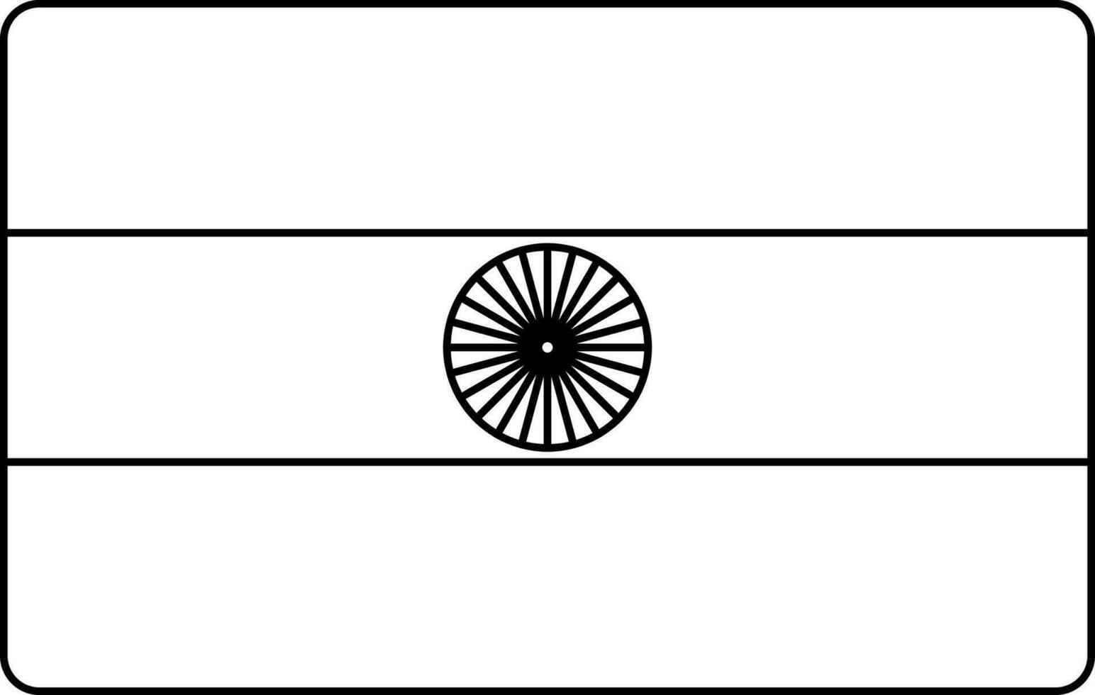 Illustration Indian National Flag Icon In Line Art. vector