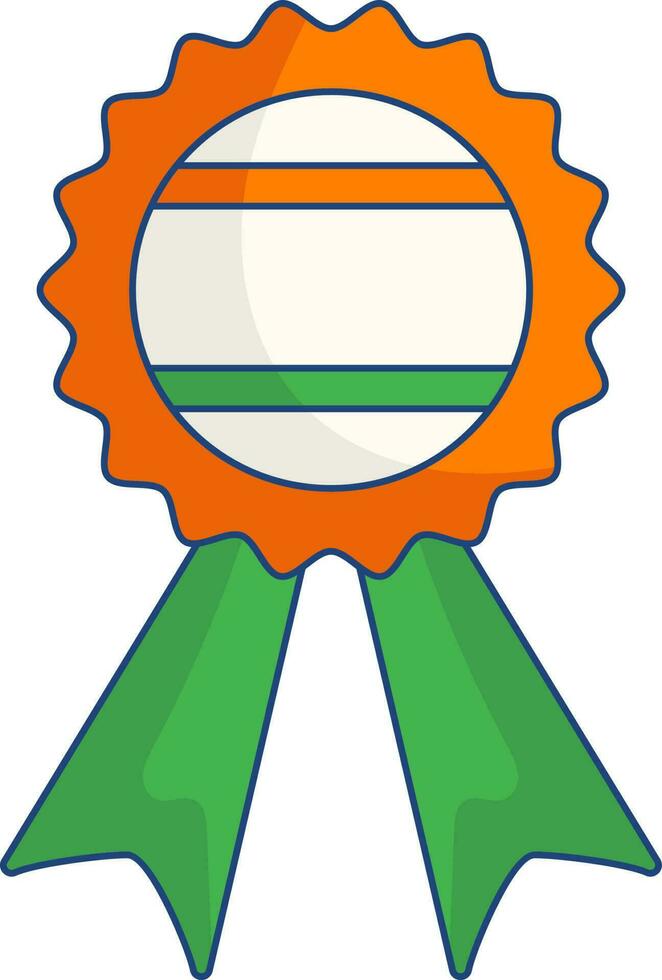 Isolated Indian National Flag Color Floral Badge Icon. vector