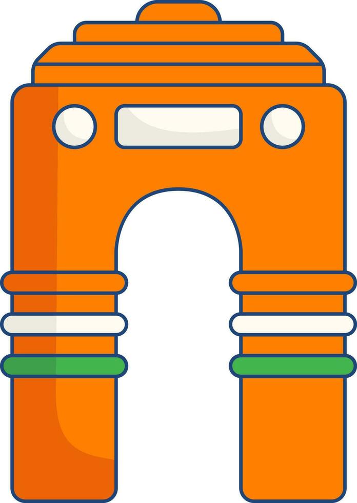 ilustración de India portón icono en plano estilo. vector