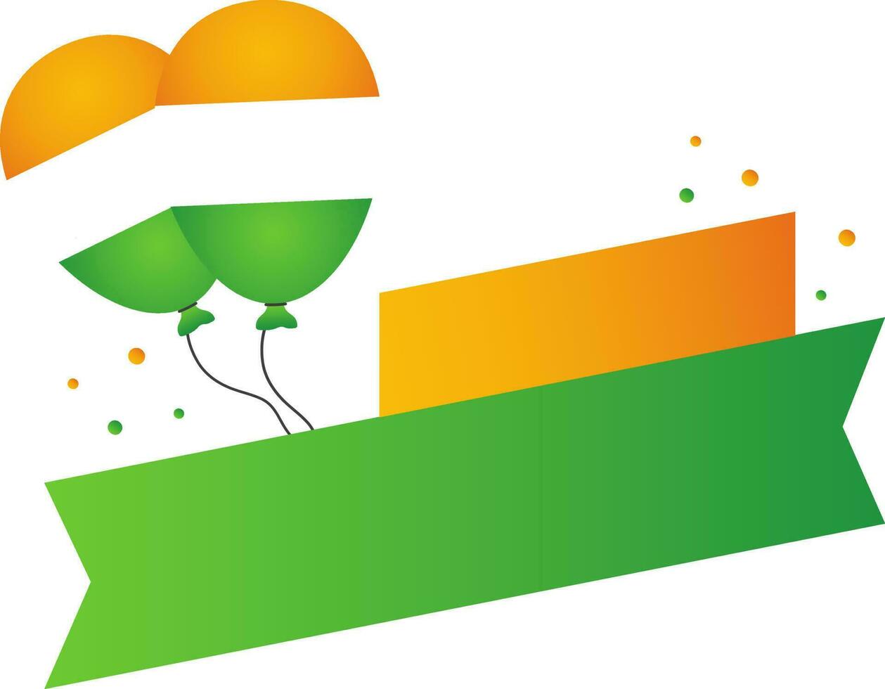 Illustration Of Indian Flag Color Balloons And Copy Space Strip Background. vector