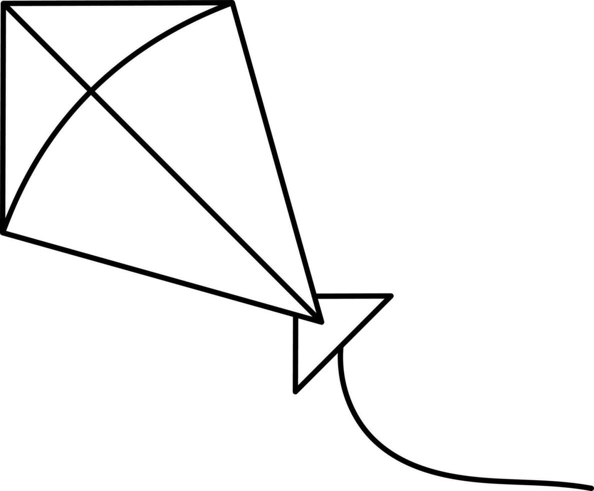 Illustration Of Fly Kite Icon In Line Art. vector