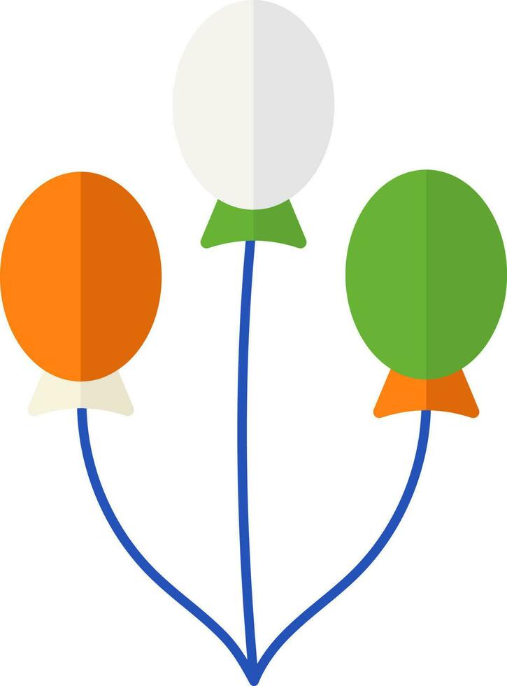 Illustration Of Tricolor Balloon Icon In Flat Style. vector