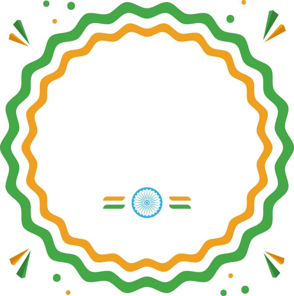 Illustration Of Circular Ribbon Space For Text Icon In Indian Flag Color. vector