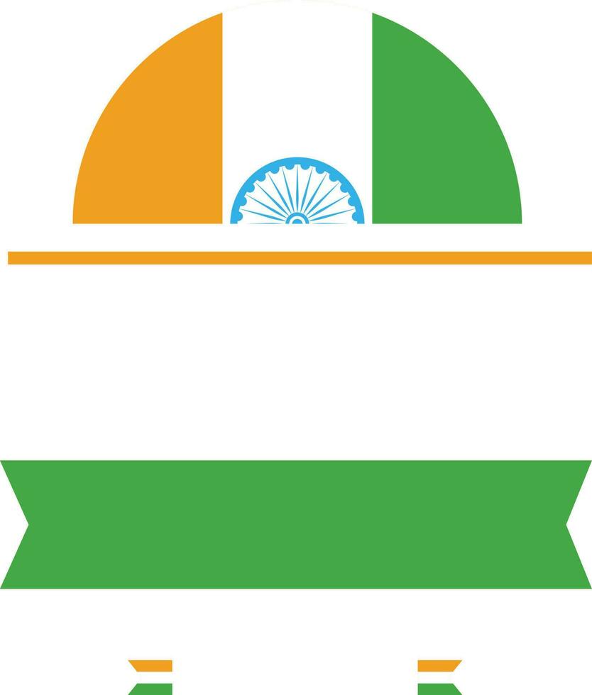 Isolated Half Indian Flag Circle With Copy Space Strips Background. vector