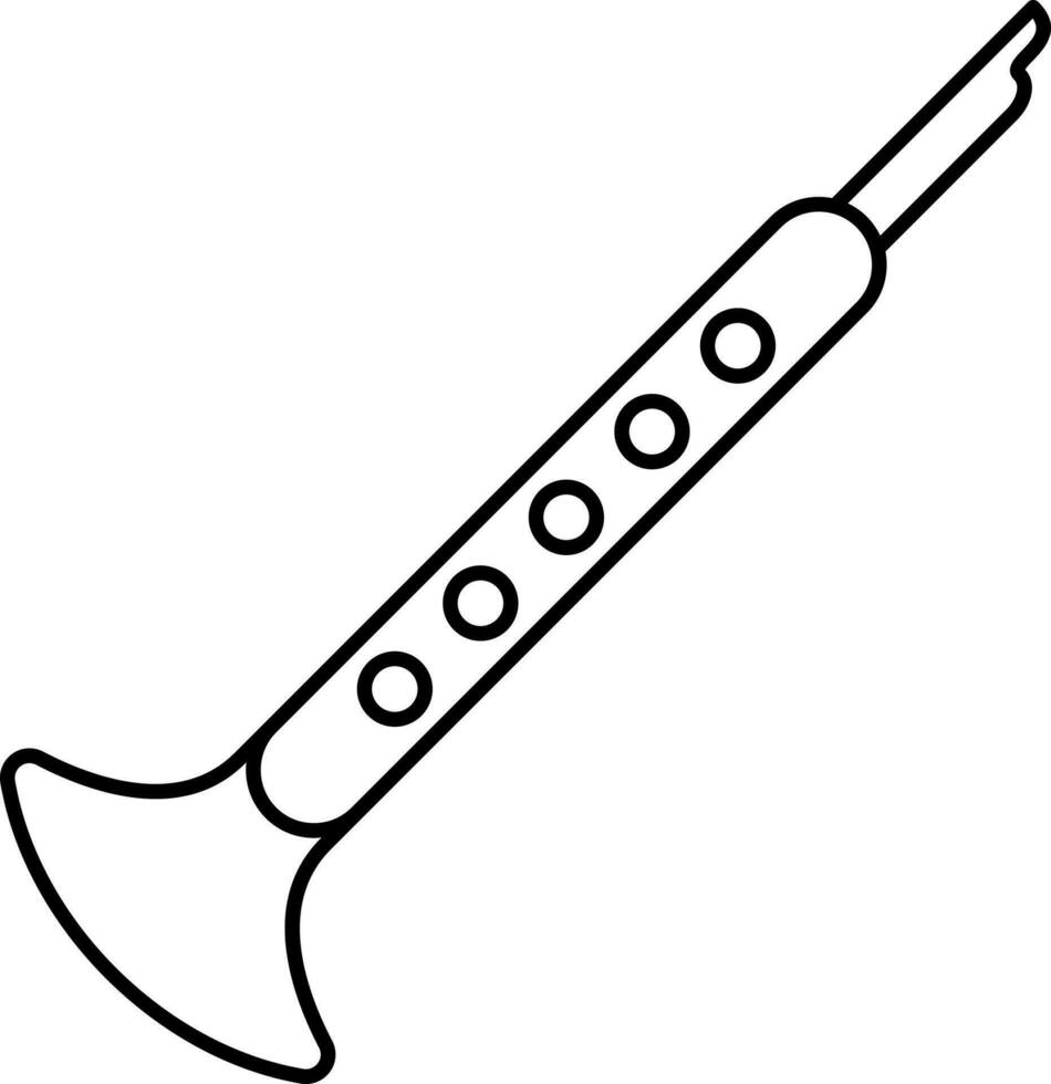 negro contorno clarinete icono o símbolo. vector