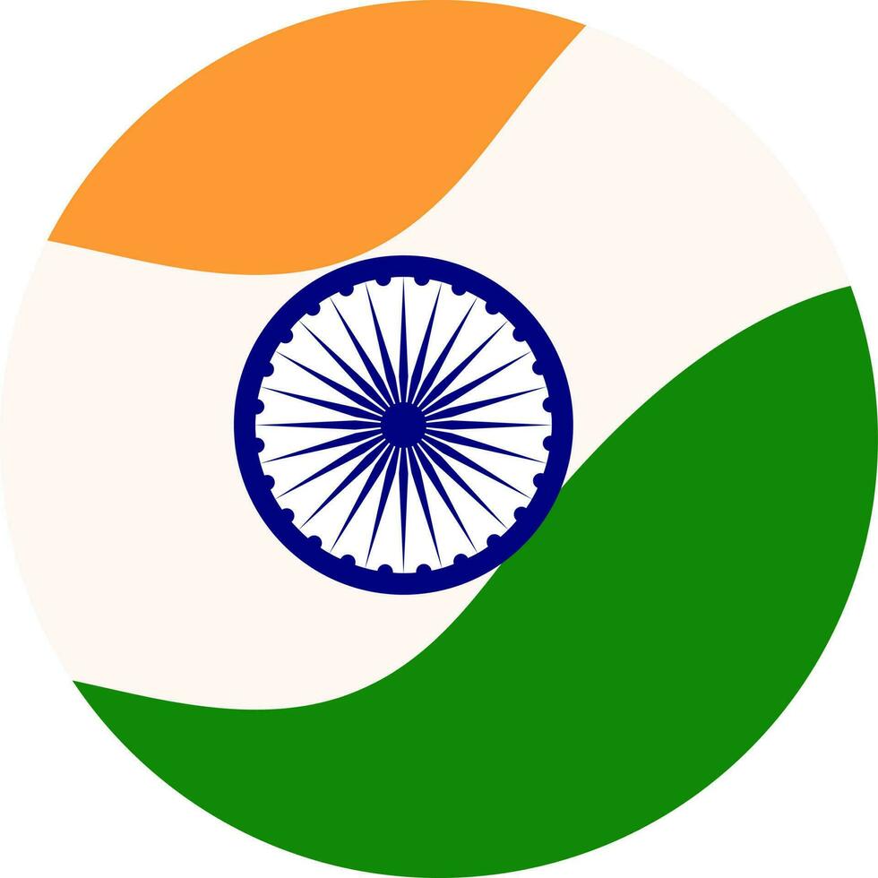 Isolated Circular Indian Flag Icon In Flat Style. vector