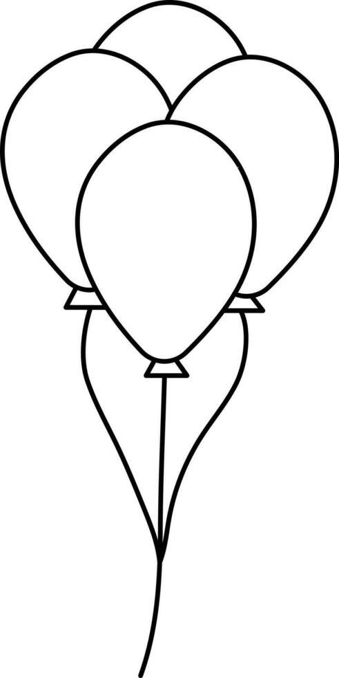 Isolated Balloon Icon In Line Art. vector