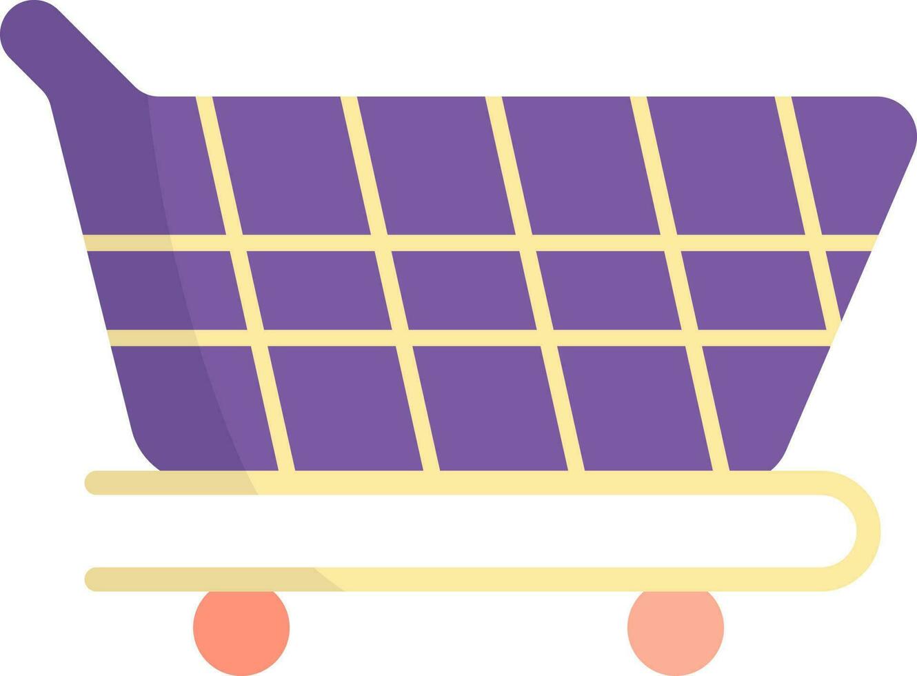 Yellow And Purple Shopping Cart Icon Or Symbol. vector